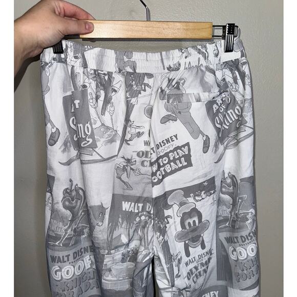 Disney Mickey Goofy 90th Anniversary Track Pants Gray White Graphic Print Small - Picture 6 of 7